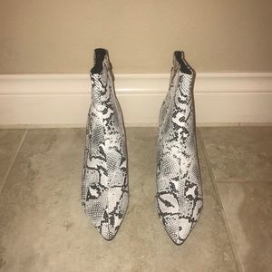 Snakeskin booties